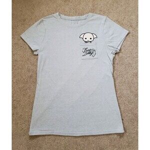 Box Lunch Harry Potter Free Dolly Embroidered Pocket T-shirt Woman's Size S Gray